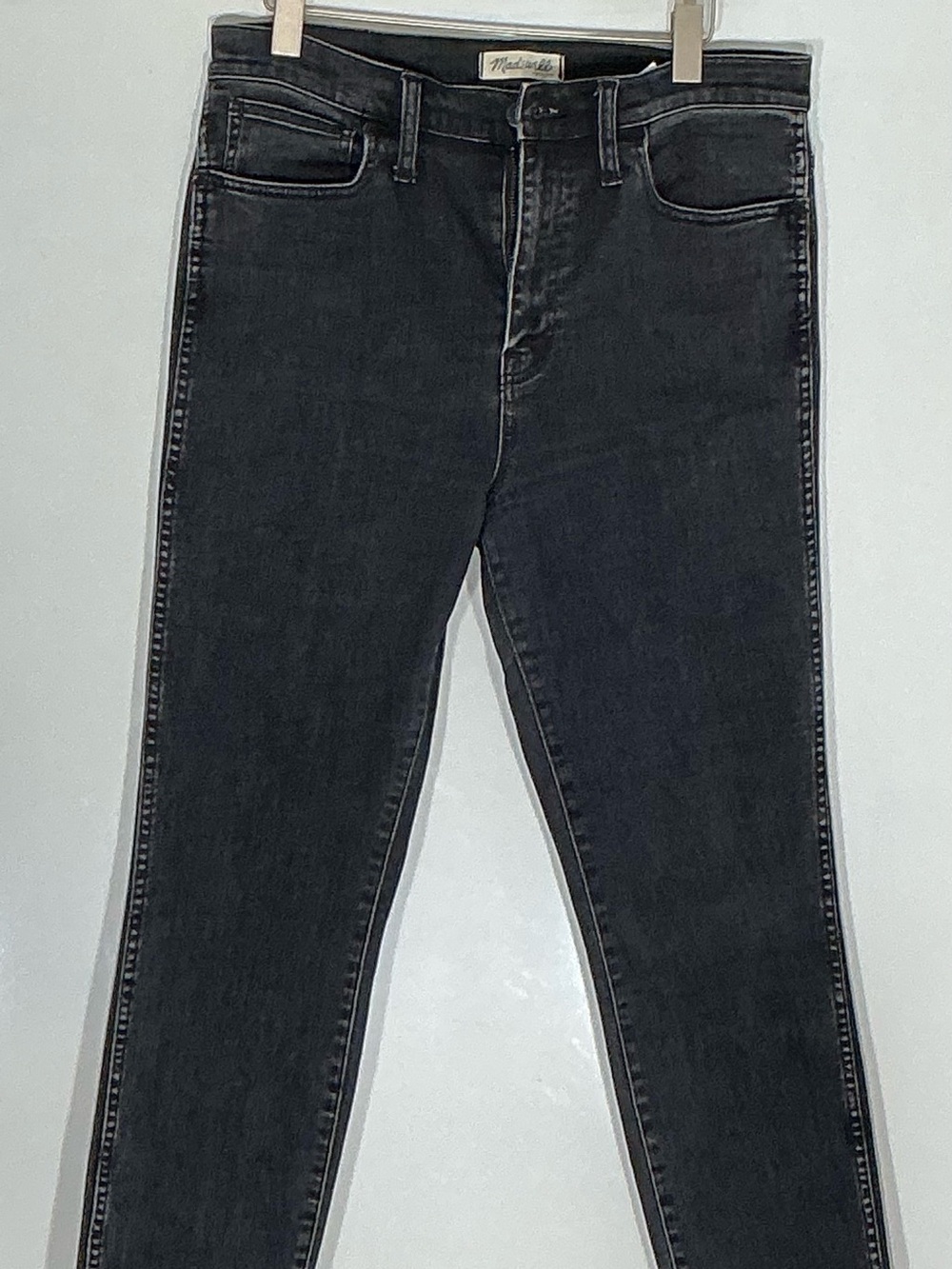 Madewell 10” High Riser Skinny Jeans Womens 31 Black Wash Stretch Denim E6596